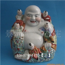 裕祥陶瓷*8英寸五子罗汉*弥勒佛*景德镇陶瓷工艺品摆件