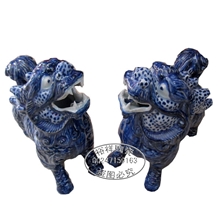 青花瓷麒麟|镇宅僻邪兽|景德镇陶瓷动物摆件|风水摆件|装饰瓷