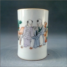 九子笔筒厂货仿古瓷器家居工艺品摆件古玩收藏