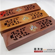 【香满堂】越南红木线香香盒卧香炉越南花梨镂空镶贝线香盒