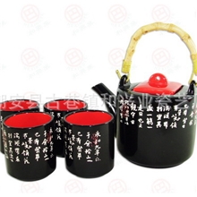 供应色釉陶瓷茶具小提梁壶特价出售
