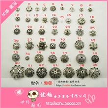 古银配件复古DIY串珠材料配苗银隔片吊坠耳坠花帽@46款藏银花托