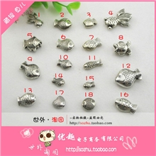 古银diy饰品配件批发花托隔片手项链吊坠珠子@藏银串孔鱼儿
