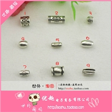 复古diy饰品配件批发花托隔片手项链吊坠珠子@藏银长柱珠子