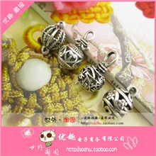 古银diy饰品配件手工材料耳环手链项链通用@挂孔镂空藏银珠子