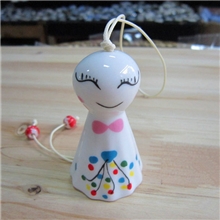 厂家批发陶瓷首饰晴天娃娃风铃景德镇陶瓷饰品手工饰品