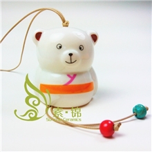 【大减价】厂家直销可爱小浣熊陶瓷风铃混批陶瓷工艺品