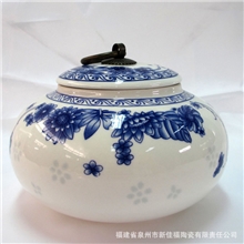 新品上市中国陶瓷青花瓷清新淡雅青花罐功夫茶具厂家直销