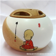 中国陶瓷茶叶罐米白米黄双色罐陶瓷罐德化陶瓷系列产品定制
