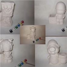 陶瓷DIY自彩益智玩具/大号卡通笔筒储钱罐