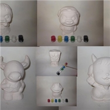 创意陶瓷白胚自彩DIY益智玩具海绵宝宝储钱罐