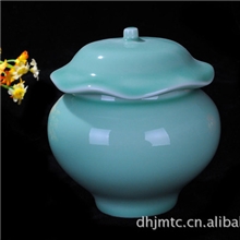 供应德化梅子青陶瓷茶叶罐密封罐龙泉青瓷35#