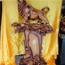 树脂仿木新款大型落地式摆件牛气冲天商务开业礼品树脂牛