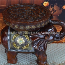 批发采购仿木高档礼品树脂家居日用装饰龙凤呈祥象凳