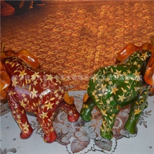 时尚礼品批发树脂工艺品大象家居装饰品光滑双象摆件ZY099/101