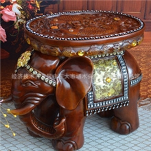 批发仿木(树脂)高档商务礼品家居日用装饰双鱼象凳