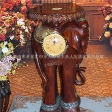 批发仿木(树脂)高档礼品家居日用装饰时钟象凳