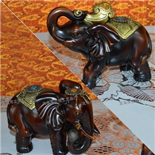 工艺品批发树脂高档礼品家居饰品仿红木大象如意对象ZY196
