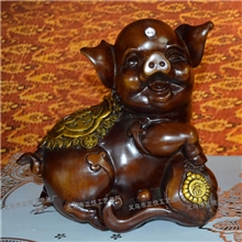 正悦工艺品批发树脂仿红木猪高档礼品家居A饰品招财对猪ZY284