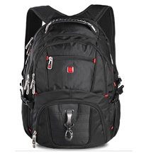 批发新品瑞士双肩包黑色15.6寸8112#电脑背包双肩包男旅行包