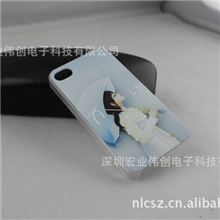 清新女孩彩绘iphone4/4S手机壳苹果5手机壳保护套