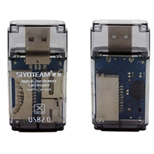 原厂直供多功能读卡器世友SY-568小透明TF/SD/MS/M2四合一