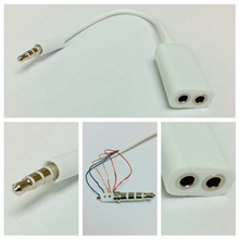 苹果情侣耳机分线器3.5音频分享器1分2一分二转接接头6芯同声器