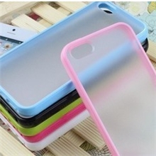 iphone4手机壳双色TPU+PC苹果4代磨砂半透明外软双色保护套