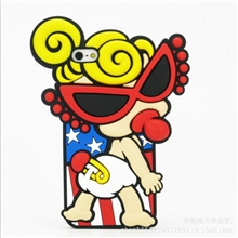 新爆款潮牌黑超奶嘴B女郎苹果5iphone4s立体硅胶套软手机壳