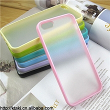 散装iphone5苹果5粉嫩TPU边框透明磨砂PC背手机外壳保护套