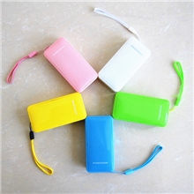 厂家移动电源5200mah手机充电宝移动充电器带挂绳正品超低价批发