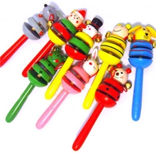 木制玩具卡通动物摇铃婴儿用品系列铃铛摇铃木质手摇铃批发