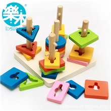 彩色五柱拆装组合积木玩具儿童益智热销玩具品牌地摊热卖货源
