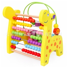 多功能长颈鹿计算架翻版学习算数婴幼儿木制算珠早教玩具绕珠批发