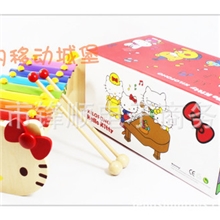 【外贸玩具原单】供应批发木制kitty猫八音琴木制外贸玩具原单