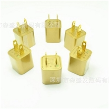 工厂批发一款iphone5S苹果5土豪金绿点充电器足1A、质量保证