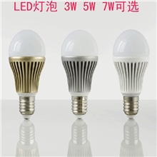 LED球泡灯3*1W，5w暖白球泡灯LED家居、酒店、办公室、走道照明