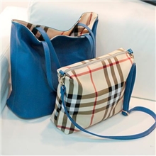 韩版潮大牌经典格纹多功能包双面包两用包单肩手提女包包批发