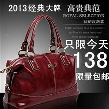 工厂直销2013新款夏季潮女欧美大牌手提斜跨包油蜡皮女士气女包