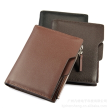供应头层牛皮男士钱包真皮钱包男钱夹皮夹短款男式钱包卡包