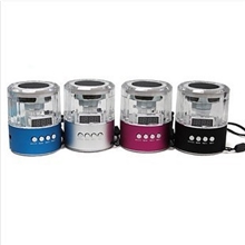 水晶插卡音箱带七彩灯插卡音响创意礼品插卡小音箱厂家直销