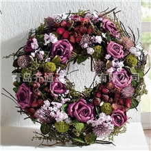 欧式紫色花环婚礼家庭店铺装饰结婚生日毕业婚礼装饰