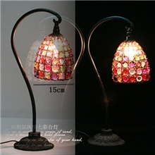 尼泊尔风格手工串珠台灯/铁艺欧式复古台灯/田园床头灯