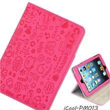 可爱卡通小魔女皮套ipad4/3/2保护套三档支架带休眠保护皮套