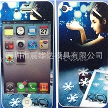 彩膜iphone4贴膜苹果4s手机膜iphone贴膜手机全身贴纸土豪金