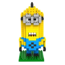 俐智积木loz小颗粒钻石拼装儿童玩具9160卑鄙的我小黄人仆人