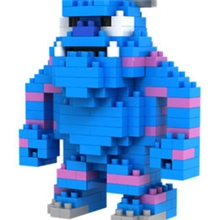 俐智积木loz小颗粒钻石拼装儿童玩具9163怪兽大学蓝毛怪