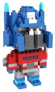 俐智积木俐智loz小颗粒钻石格子精品店白领玩具拼装9335擎天柱