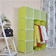 收纳柜、创意魔片、简易衣柜、百变组合.儿童环保衣柜果绿雏菊