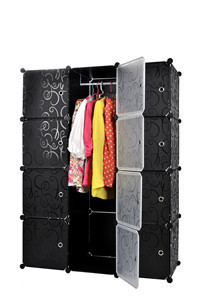 创意百变魔片八格衣柜自由组合免螺丝收纳置物整理架柜